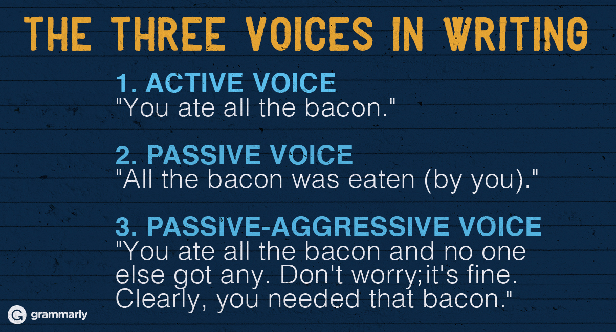 Three voices in English joke.